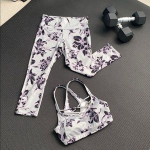 Athleta crop leggings and light support sports bra